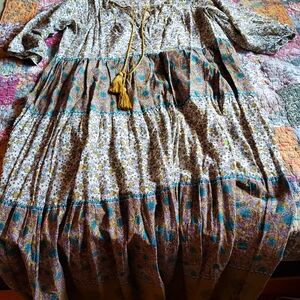 Natural Life Auguste Tiered Peasant Maxi Dress-RARE